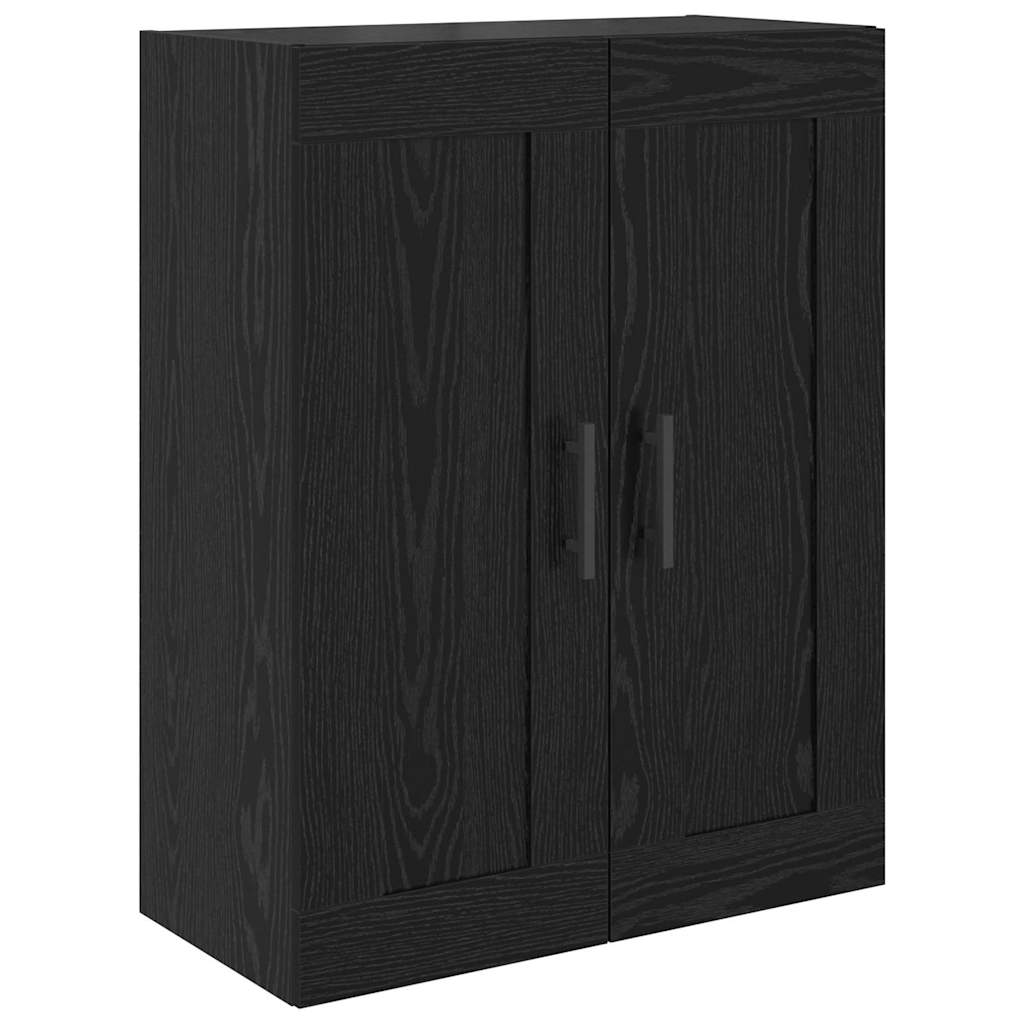 vidaXL Buffet haut noir aspect chêne 69,5 x 34 x 180 cm Bois d'ingénierie