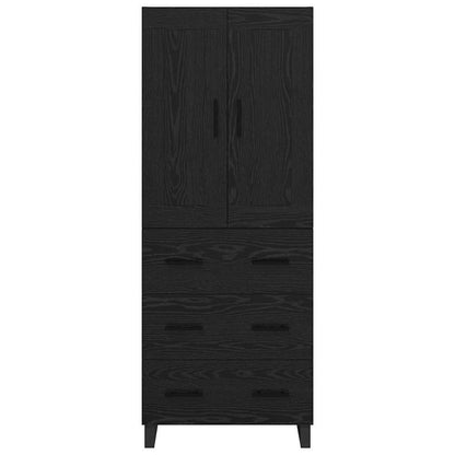 vidaXL Buffet haut noir aspect chêne 69,5 x 34 x 180 cm Bois d'ingénierie