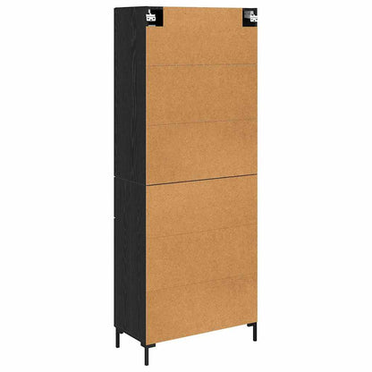 vidaXL Highboard 2 pcs Noir aspect chêne Bois d'ingénierie