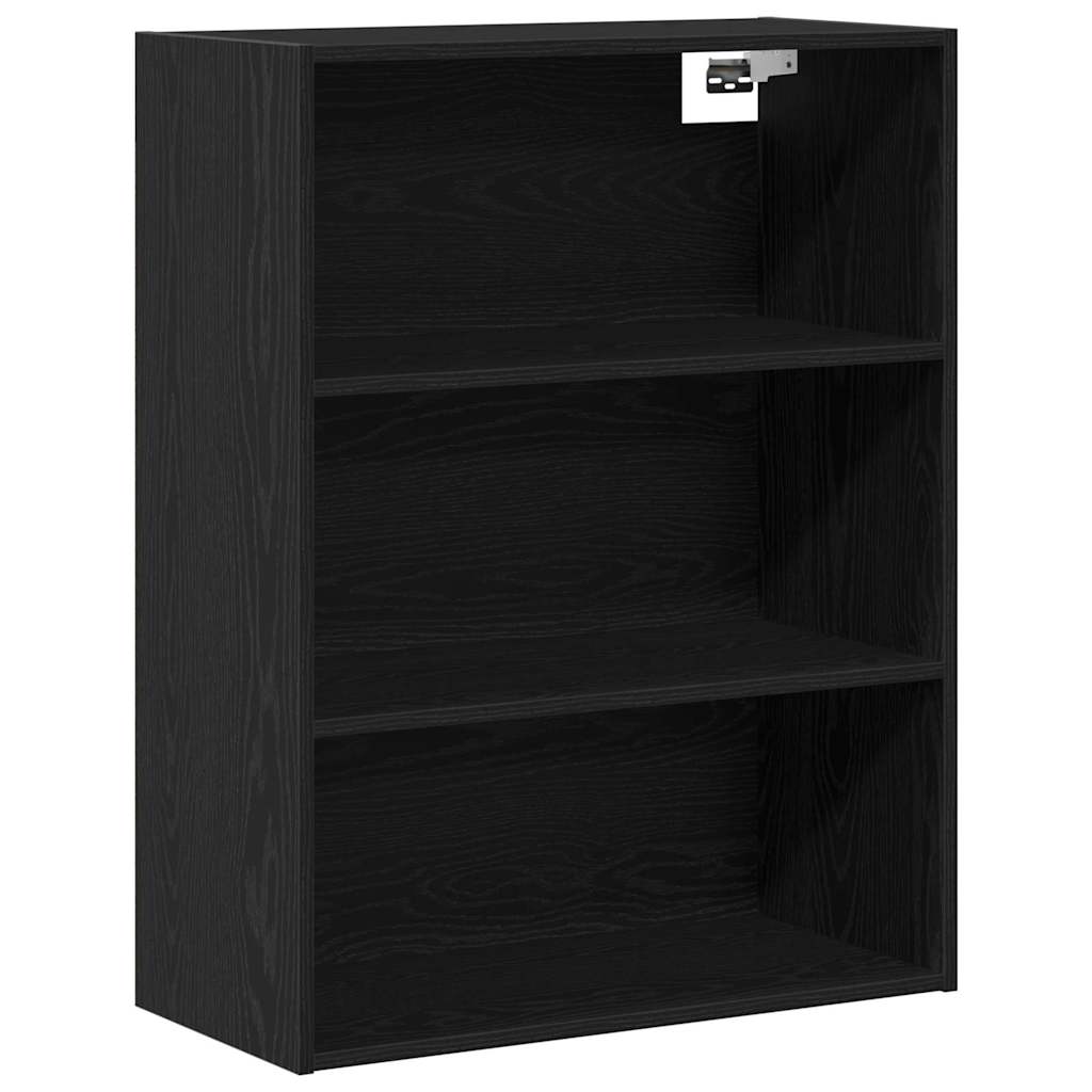 vidaXL Buffet haut noir aspect chêne 69,5 x 34 x 180 cm Bois d'ingénierie