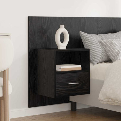 vidaXL Tête de lit avec armoire 3 pcs Noir aspect chêne Bois d'ingénierie