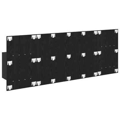 vidaXL Tête de lit avec armoire 3 pcs Noir aspect chêne Bois d'ingénierie