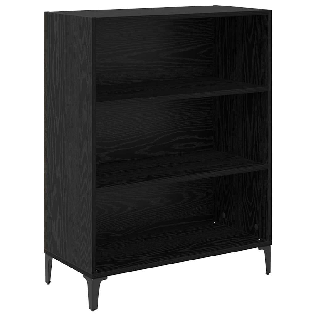 vidaXL Buffet haut noir aspect chêne 69,5 x 34 x 180 cm Bois d'ingénierie