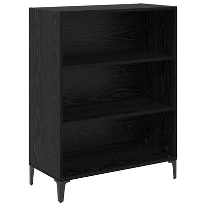vidaXL Buffet haut noir aspect chêne 69,5 x 34 x 180 cm Bois d'ingénierie