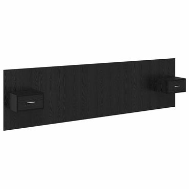 vidaXL Tête de lit avec armoire 3 pcs Noir Effet chêne Bois d'ingénierie