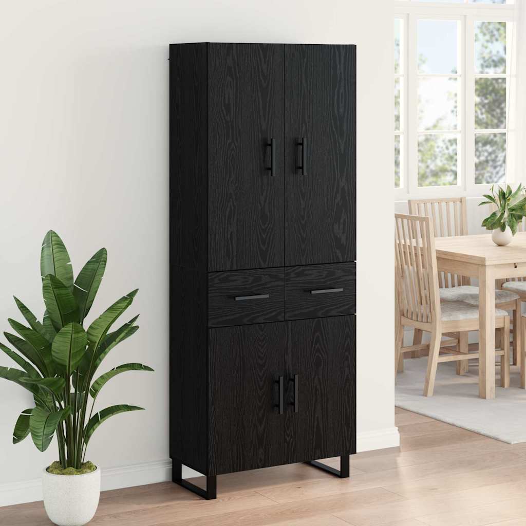 vidaXL Highboard 2 pcs Schwarz Eichen-Optik 69,5 x 34 x 180 cm