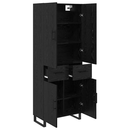 vidaXL Highboard 2 pcs Schwarz Eichen-Optik 69,5 x 34 x 180 cm