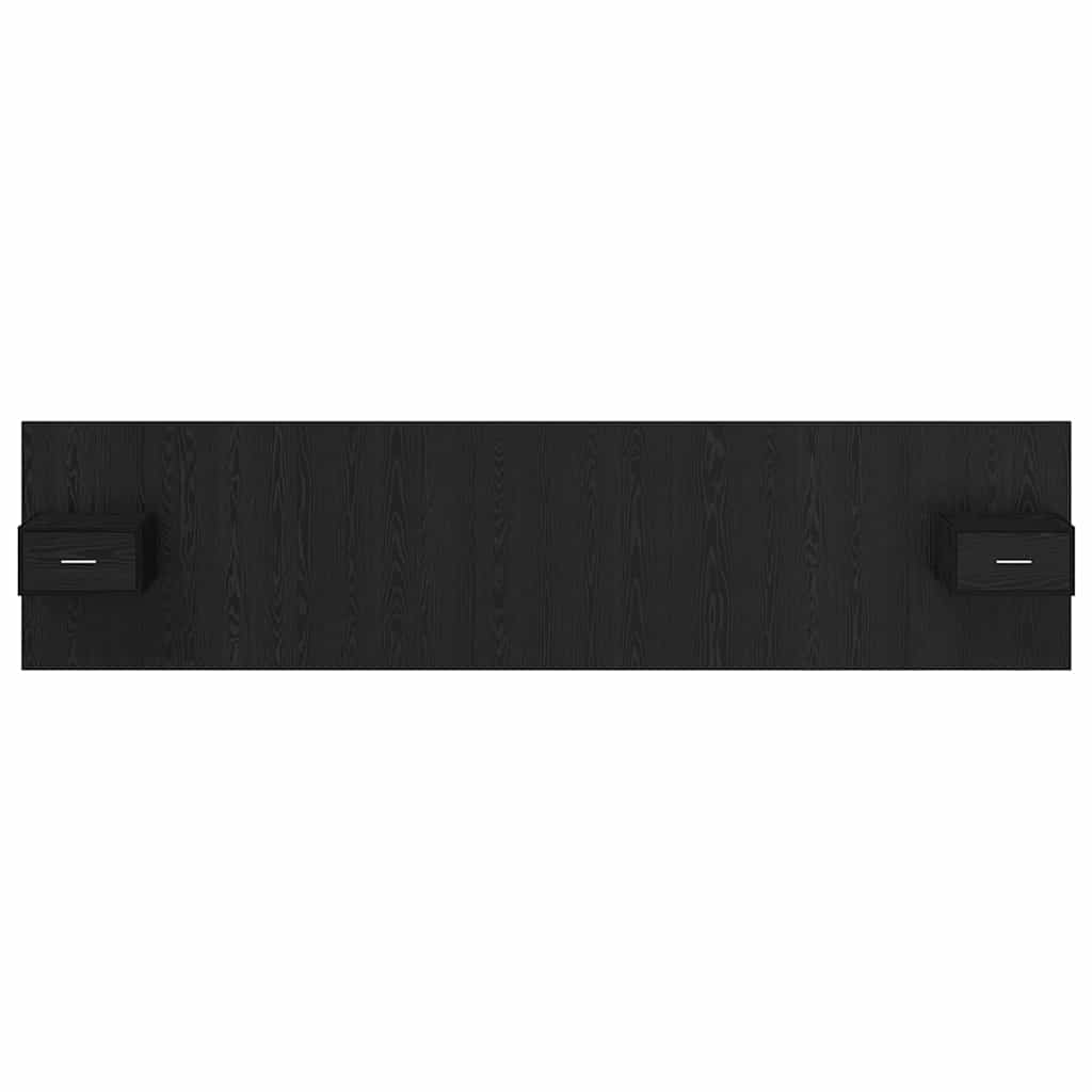 vidaXL Kopfteil mit Schrank 3 pcs Schwarz Eichen-Optik Holzwerkstoff