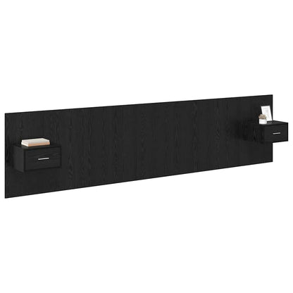 vidaXL Kopfteil mit Schrank 3 pcs Schwarz Eichen-Optik Holzwerkstoff