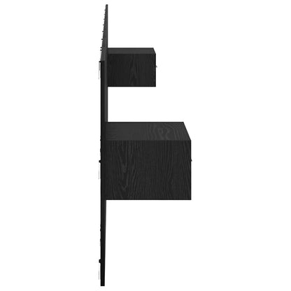 vidaXL Kopfteil mit Schrank 3 pcs Schwarz Eichen-Optik Holzwerkstoff
