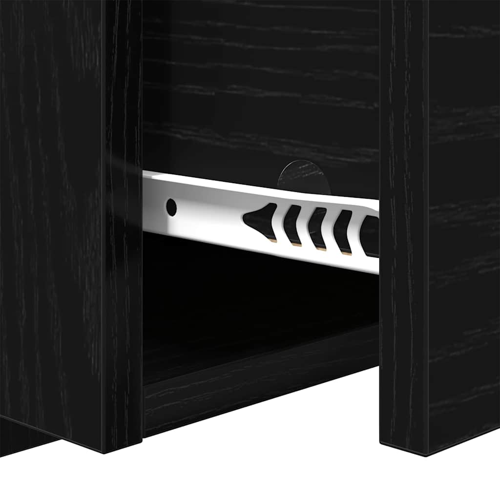 vidaXL Kopfteil mit Schrank 3 Stück Schwarz Eichen-Optik Holzwerkstoff