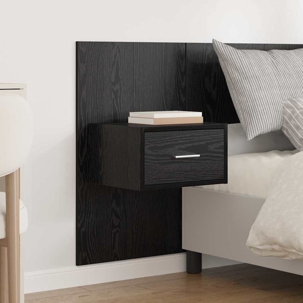 vidaXL Kopfteil mit Schrank 3 Stück Schwarz Eichen-Optik Holzwerkstoff