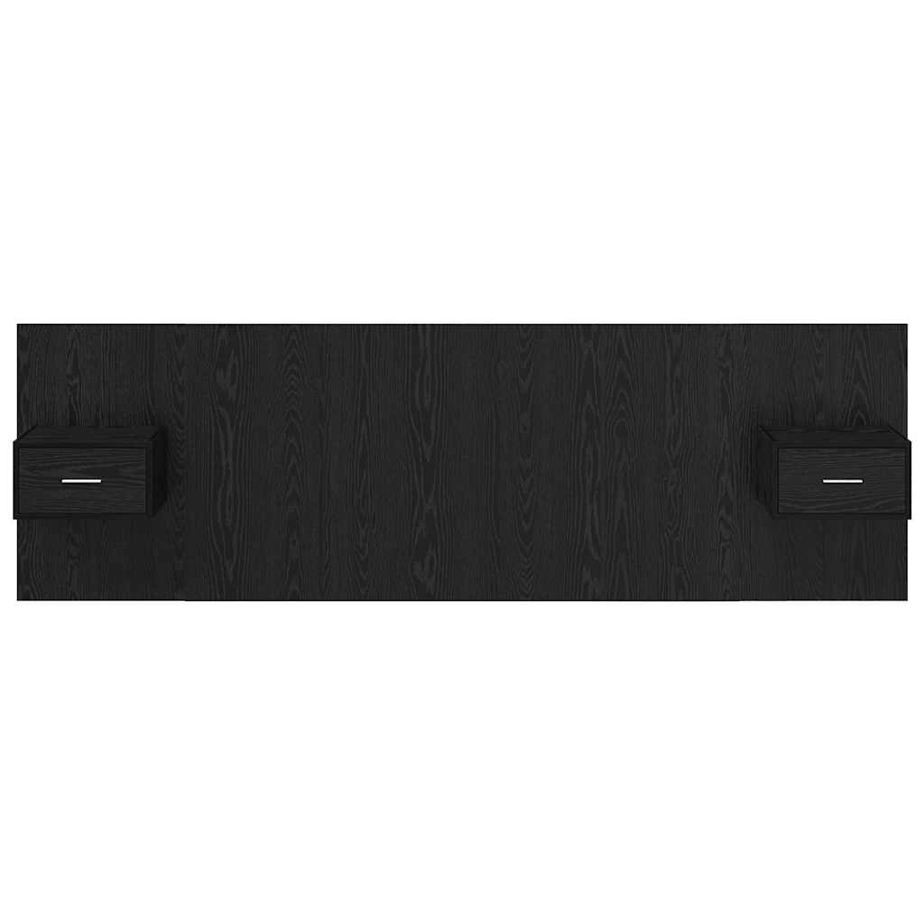 vidaXL Kopfteil mit Schrank 3 Stück Schwarz Eichen-Optik Holzwerkstoff
