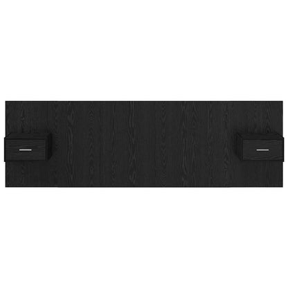 vidaXL Kopfteil mit Schrank 3 Stück Schwarz Eichen-Optik Holzwerkstoff