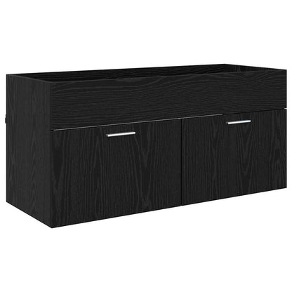 vidaXL Badezimmerschrank Schwarz Eichen-Optik 100 x 38,5 x 46 cm