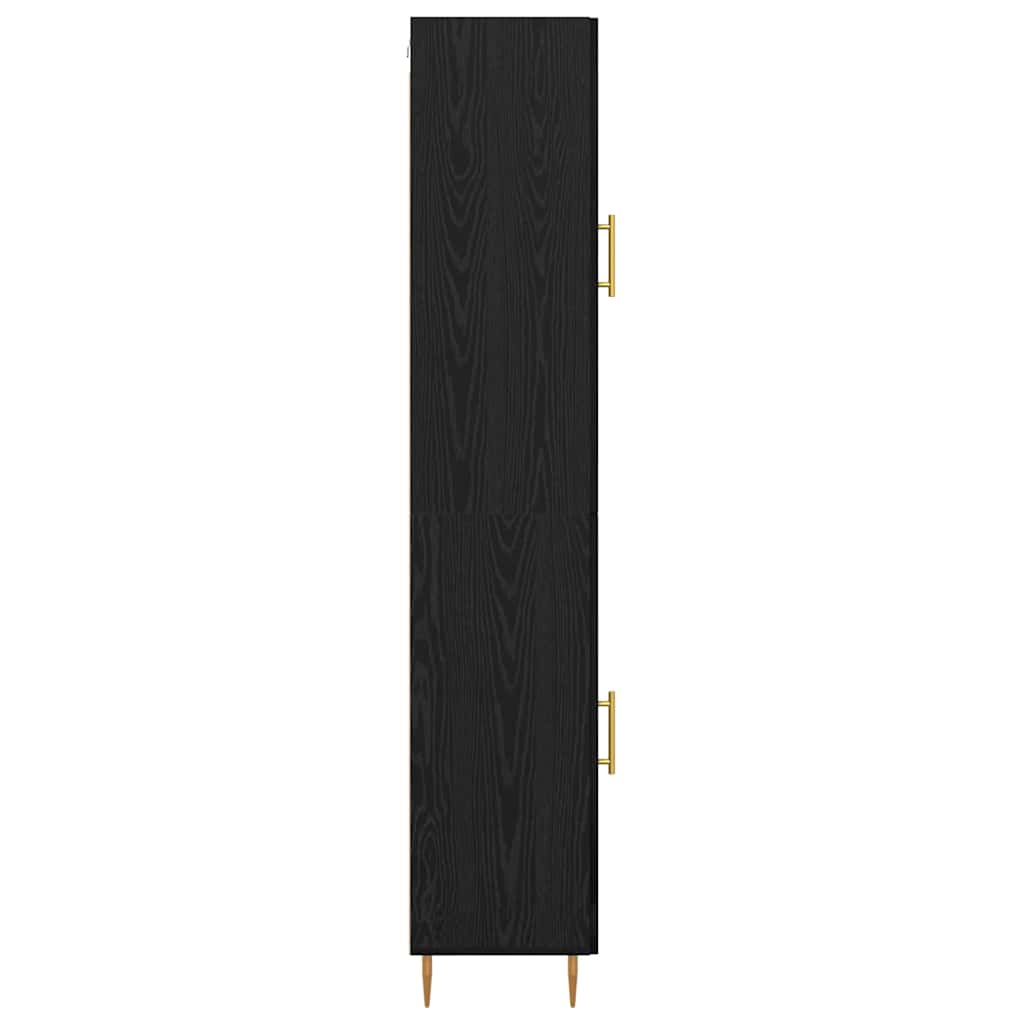 vidaXL Highboard 2 pcs Schwarz Eichen-Optik Glas