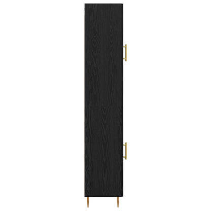 vidaXL Highboard 2 pcs Schwarz Eichen-Optik Glas