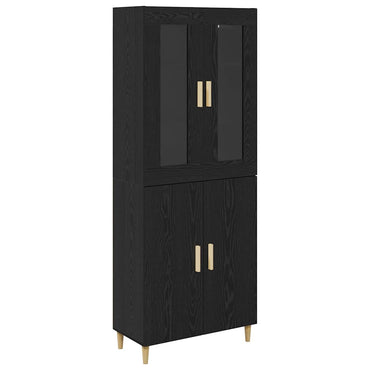 vidaXL Bahut haut noir aspect chêne 69,5 x 34 x 180 cm