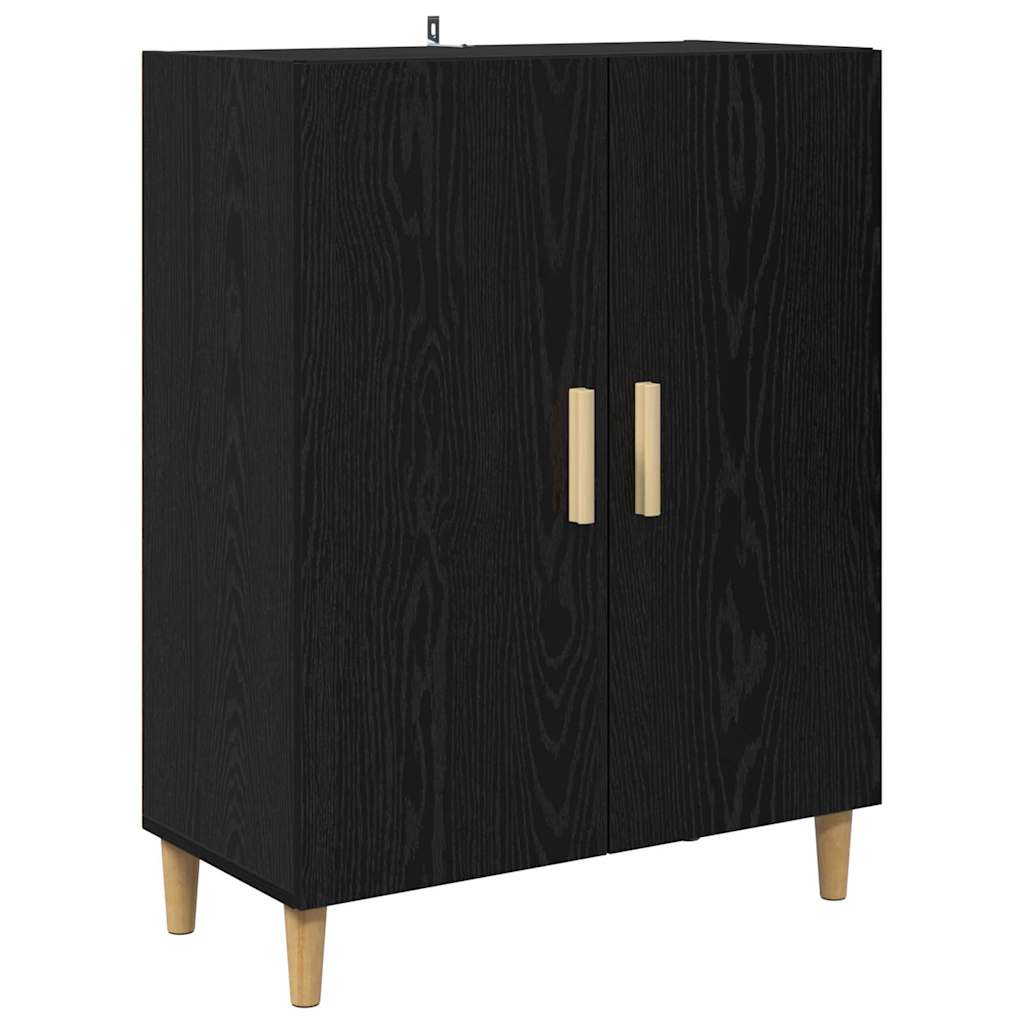 vidaXL Bahut haut noir aspect chêne 69,5 x 34 x 180 cm