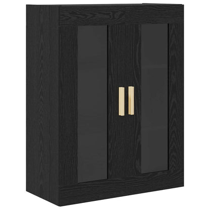 vidaXL Bahut haut noir aspect chêne 69,5 x 34 x 180 cm