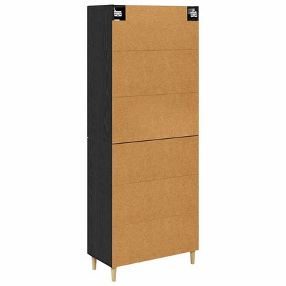 vidaXL Bahut haut noir aspect chêne 69,5 x 34 x 180 cm