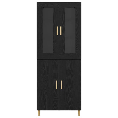 vidaXL Bahut haut noir aspect chêne 69,5 x 34 x 180 cm
