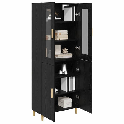 vidaXL Bahut haut noir aspect chêne 69,5 x 34 x 180 cm