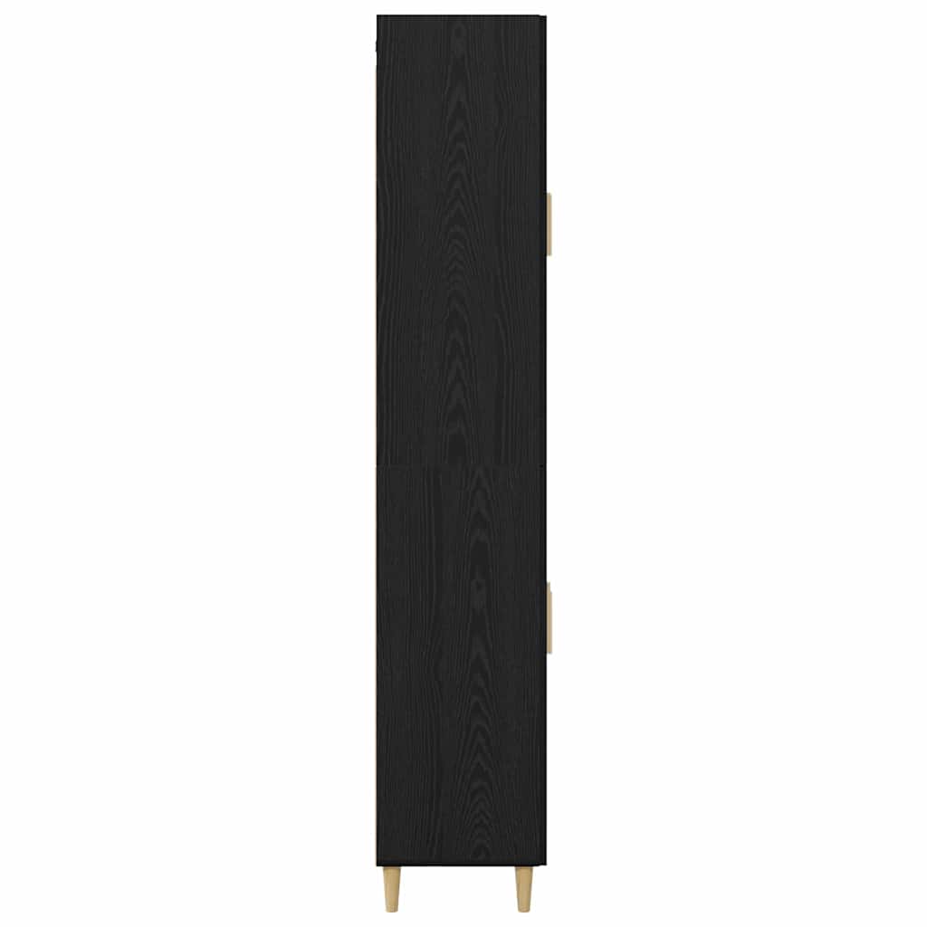vidaXL Bahut haut noir aspect chêne 69,5 x 34 x 180 cm
