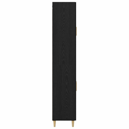 vidaXL Bahut haut noir aspect chêne 69,5 x 34 x 180 cm