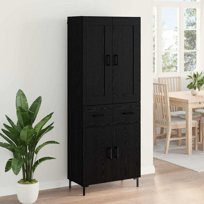 vidaXL Highboard 2 pcs Schwarz Eichen-Optik Holzwerkstoff