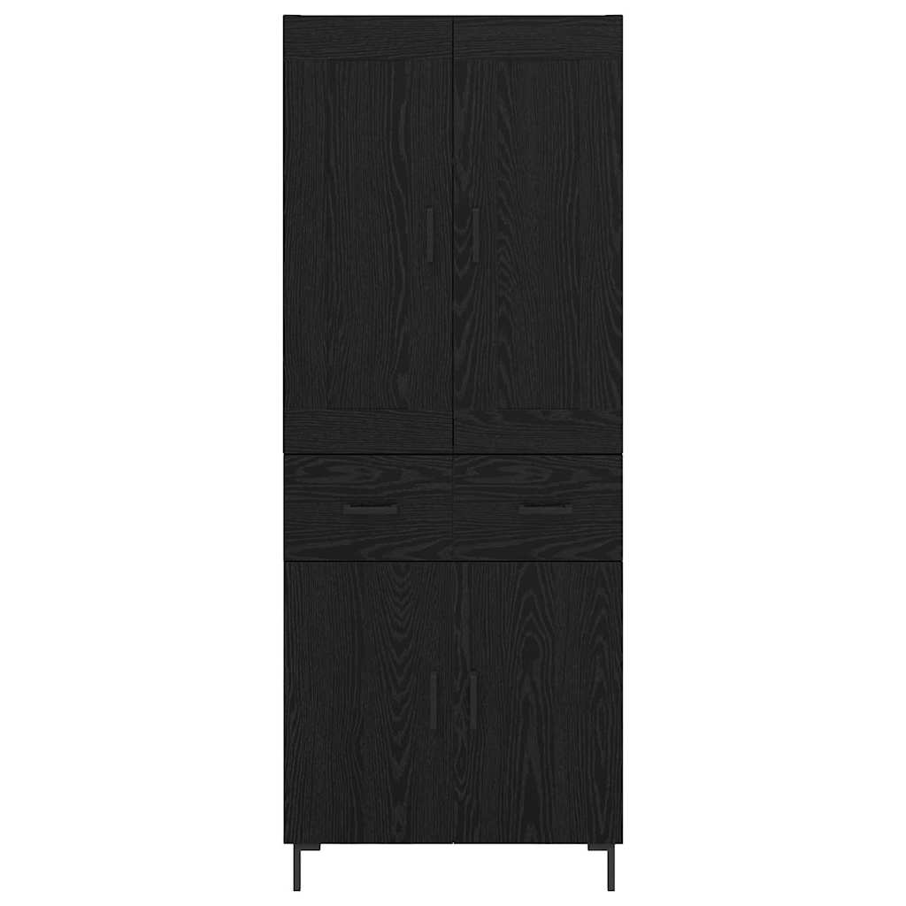 vidaXL Highboard 2 pcs Schwarz Eichen-Optik Holzwerkstoff