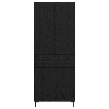 vidaXL Highboard 2 pcs Schwarz Eichen-Optik Holzwerkstoff
