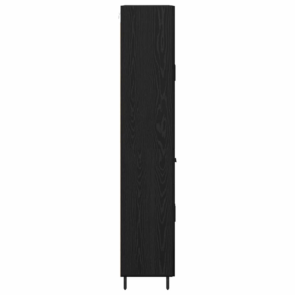 vidaXL Highboard 2 pcs Schwarz Eichen-Optik Engineered Wood und Glas