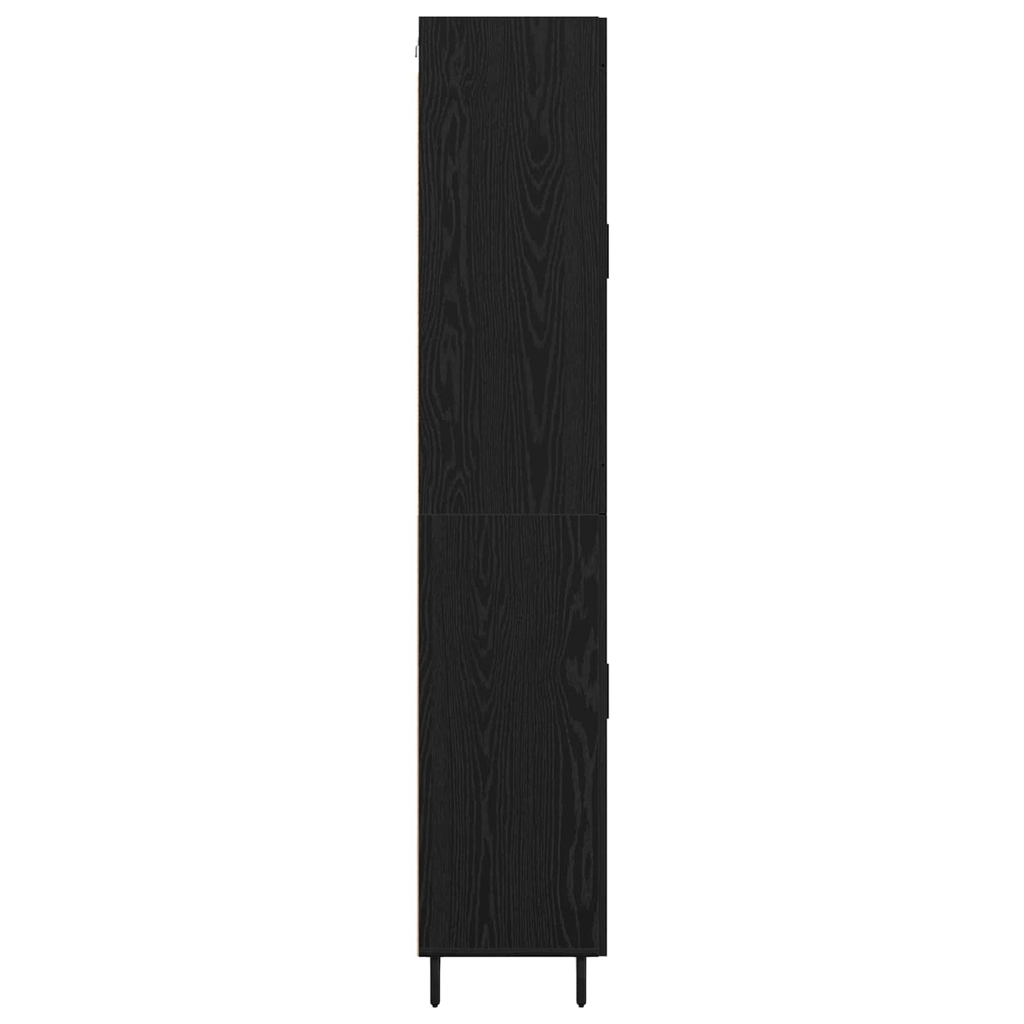 vidaXL Highboard 2 pcs Schwarz Eichen-Optik Engineered Wood und Glas