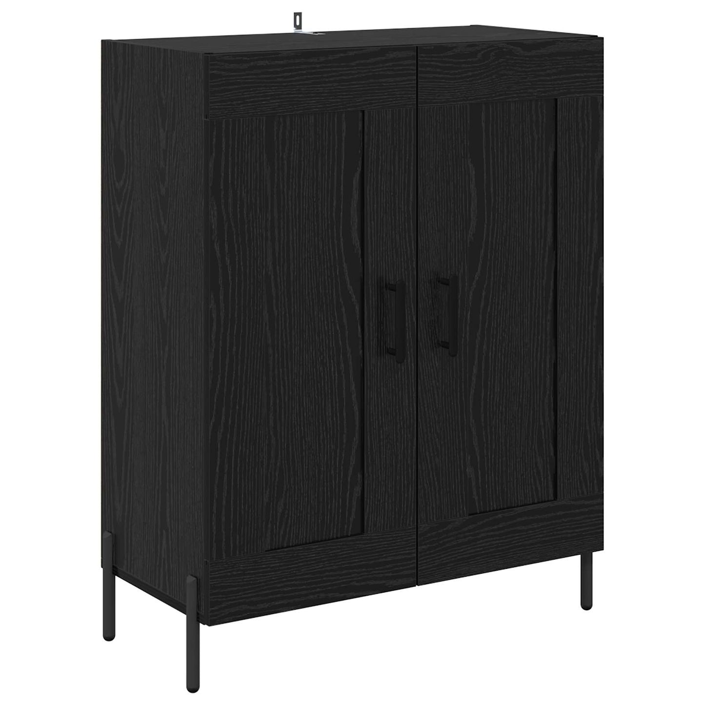 vidaXL Buffet haut noir aspect chêne 69,5 x 34 x 180 cm Bois d'ingénierie