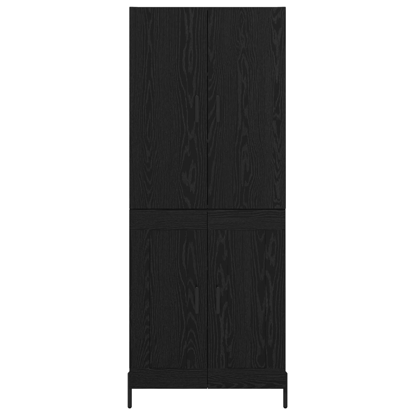 vidaXL Buffet haut noir aspect chêne 69,5 x 34 x 180 cm Bois d'ingénierie