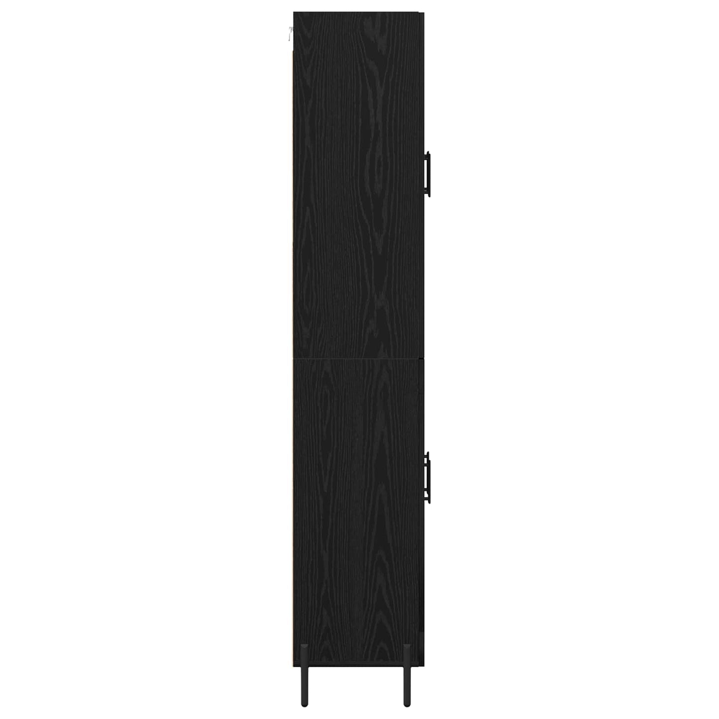 vidaXL Buffet haut noir aspect chêne 69,5 x 34 x 180 cm Bois d'ingénierie