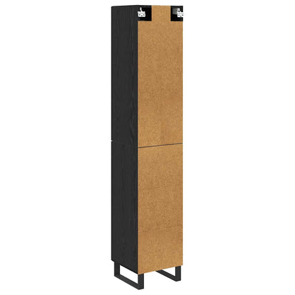 vidaXL Highboard Schwarz Eichen-Optik 34,5 x 34 x 180 cm Holzwerkstoff