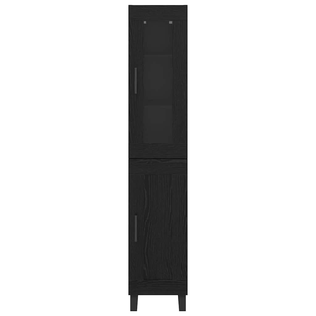 vidaXL Highboard Schwarz Eichen-Optik 34,5 x 34 x 180 cm Holzwerkstoff