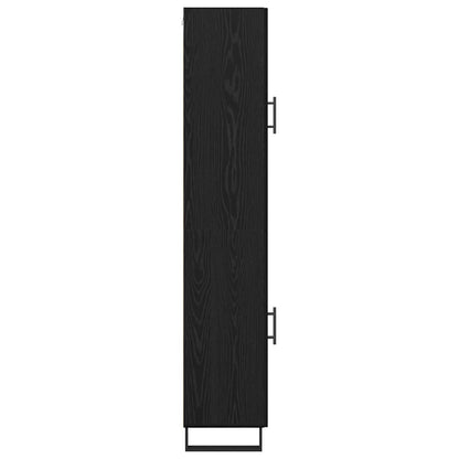 vidaXL Highboard Schwarz Eichen-Optik 34,5 x 34 x 180 cm Holzwerkstoff