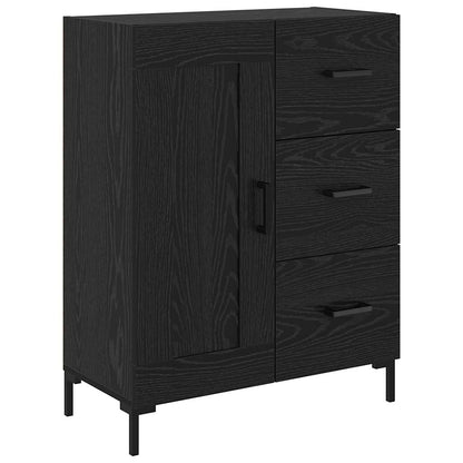 vidaXL Highboard 2 pcs Noir Aspect chêne Bois d'ingénierie