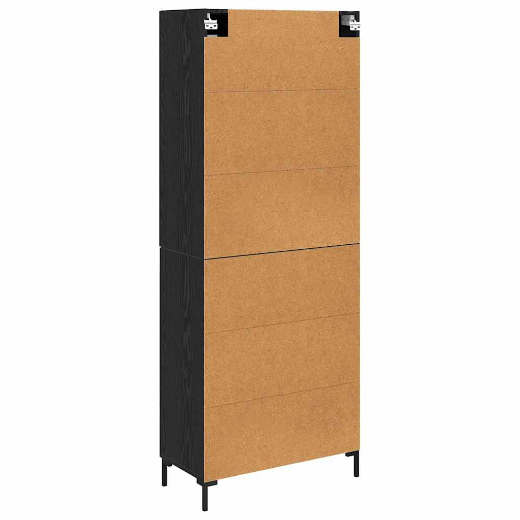 vidaXL Highboard 2 pcs Noir Aspect chêne Bois d'ingénierie
