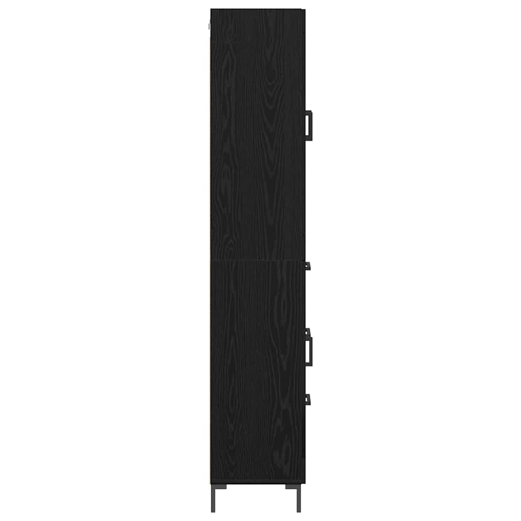 vidaXL Highboard 2 pcs Noir Aspect chêne Bois d'ingénierie