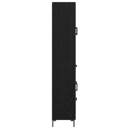 vidaXL Highboard 2 pcs Noir Aspect chêne Bois d'ingénierie