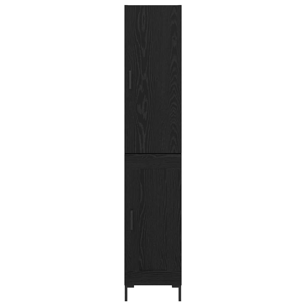 Highboard Schwarz Eichen-Optik 34,5 x 34 x 180 cm Holzwerkstoff