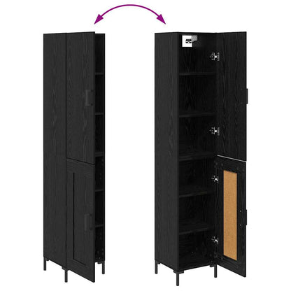 vidaXL Highboard Schwarz Eichen-Optik 34,5 x 34 x 180 cm Holzwerkstoff