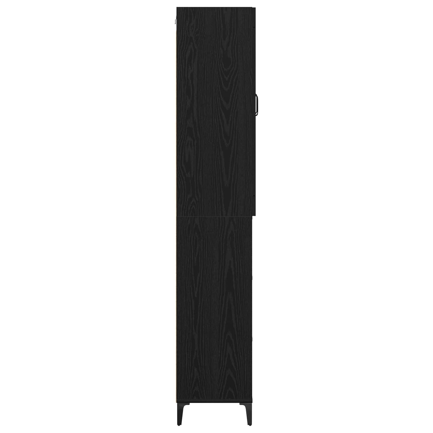 vidaXL Buffet haut noir aspect chêne 69,5 x 34 x 180 cm Bois d'ingénierie