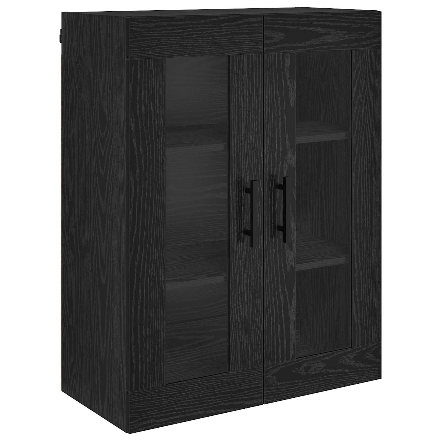 vidaXL Highboard 2 pcs Schwarz Eichen-Optik Engineered Wood und Glas