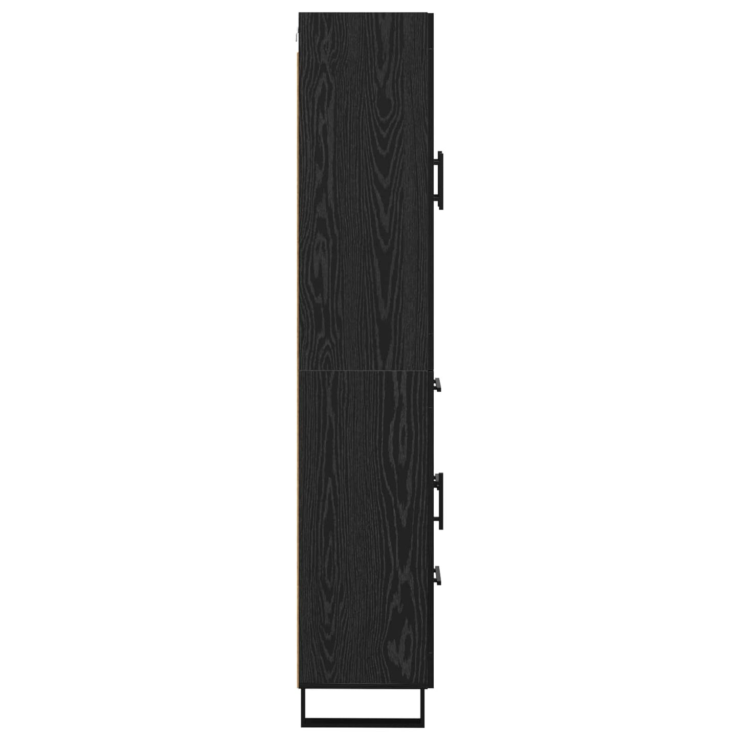 vidaXL Highboard 2 pcs Schwarz Eichen-Optik Engineered Wood und Glas