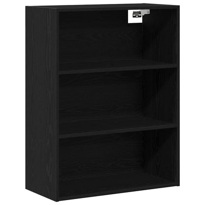 vidaXL Buffet haut noir aspect chêne 69,5 x 34 x 180 cm Bois d'ingénierie